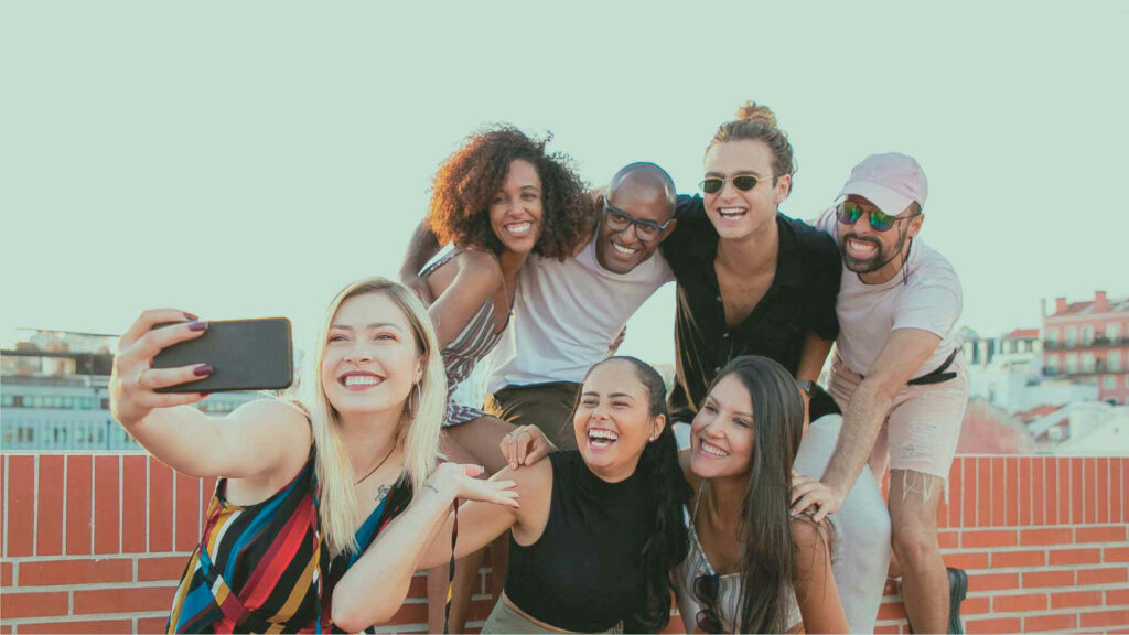 friends taking a selfie